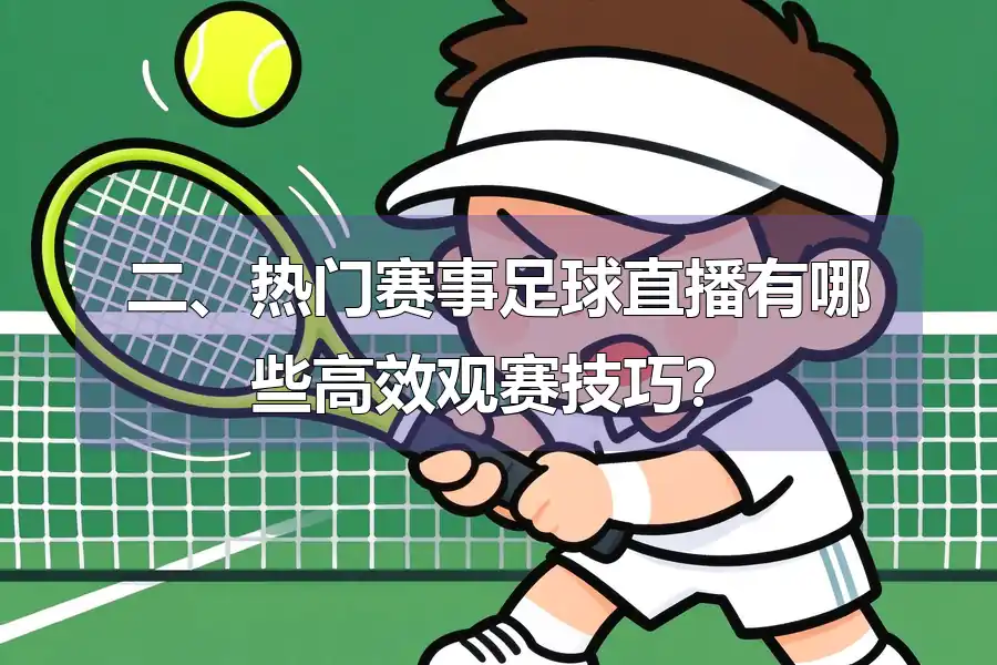 二、热门赛事足球直播有哪些高效观赛技巧?